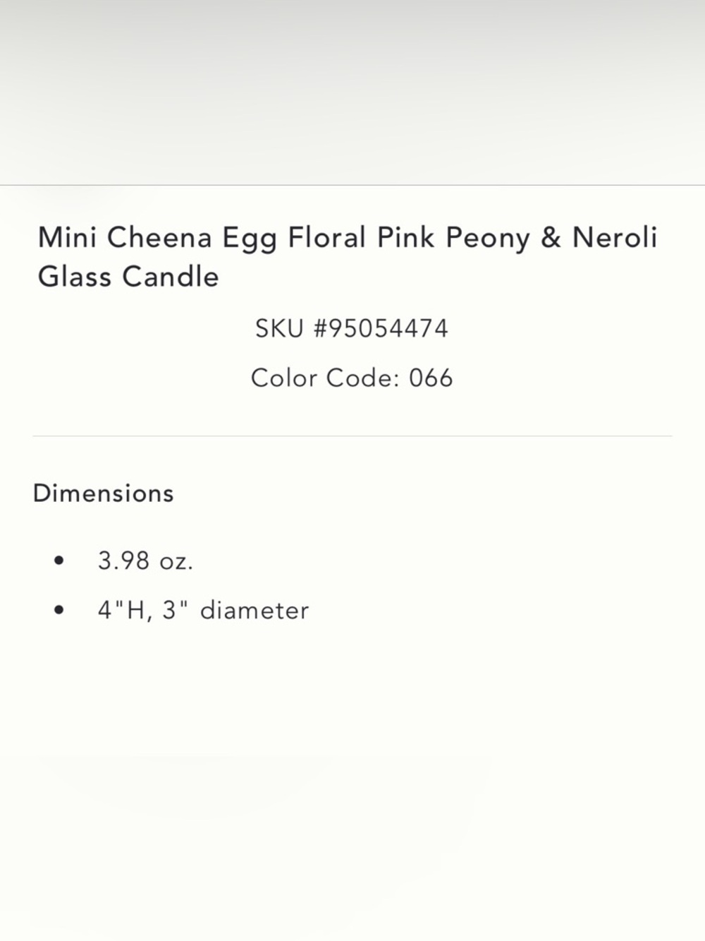 Anthropologie NWT Mini Cheena Egg Floral Pink Peony & Neroli Glass Candle - Picture 16 of 16